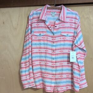 Ariat Pink And Blue Southwest Patterned Shirt